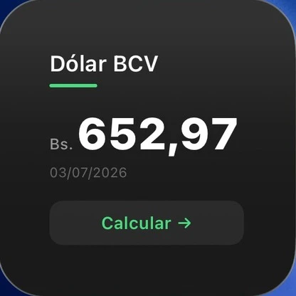 Widget de Tasari en la pantalla de inicio con la tasa del dólar BCV